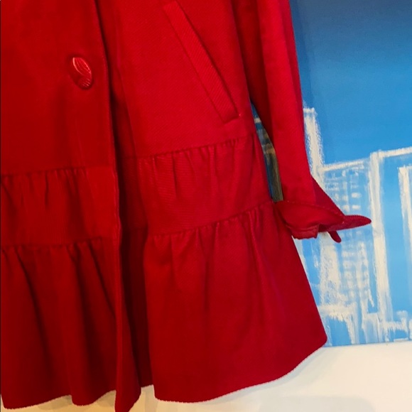 Anthro- Elevenses True Red Corduroy Coat - Picture 4 of 7